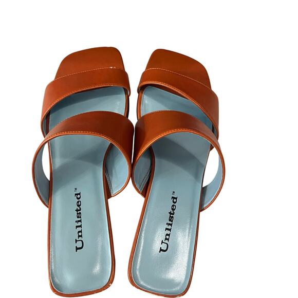 Unlisted Kenneth Cole Block Heels Sandals Womens 8M Terracotta - Picture 9 of 11